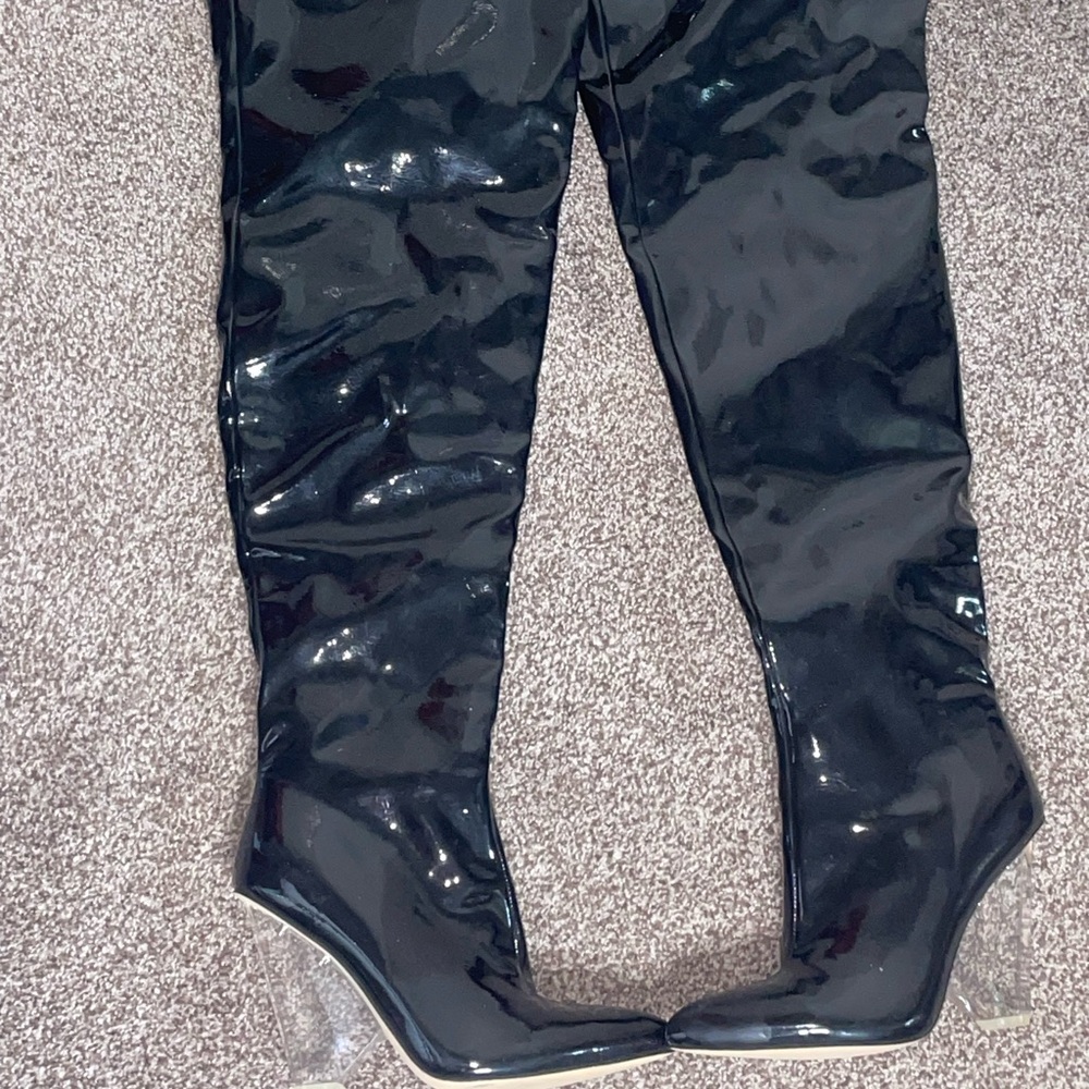 Shiny Black Patent Leather Heels